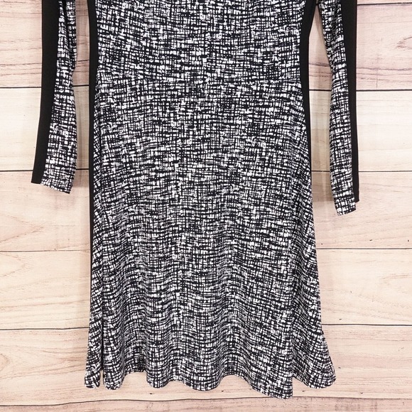 LAUREN RALPH LAUREN BLACK AND WHITE LONG SLEEVE DRESS WOMENS SIZE 6 GREEN LABEL - Picture 3 of 7